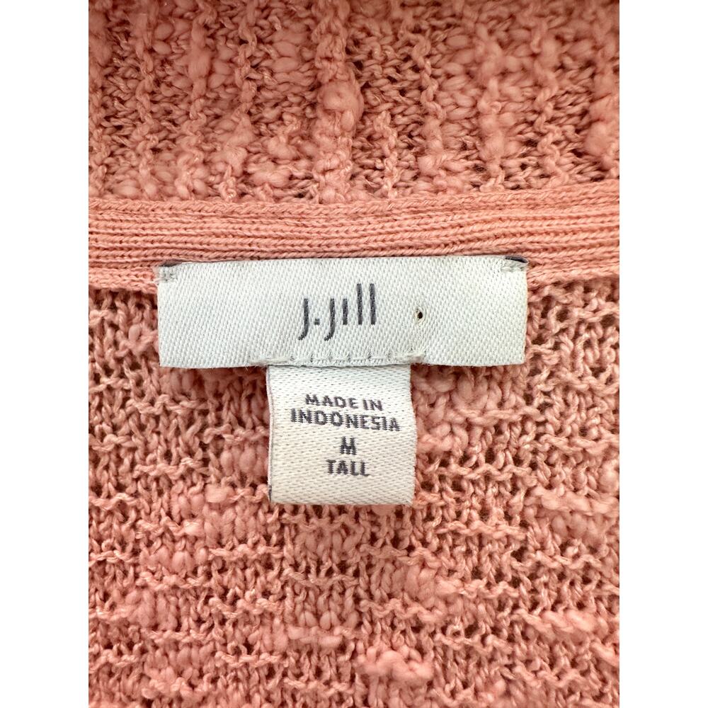 J.JILL Pink Textured Knit Button Front Cardigan Sweater | Tall Medium - Picture 5 of 7